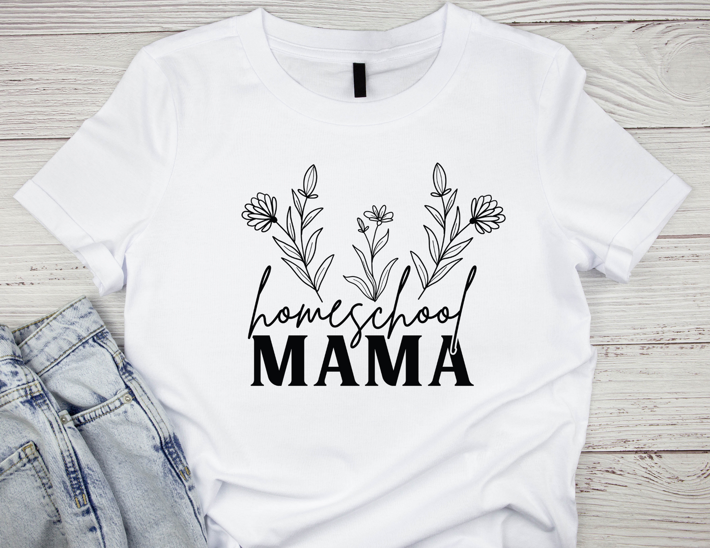 homeschool mama - flower t-shirt