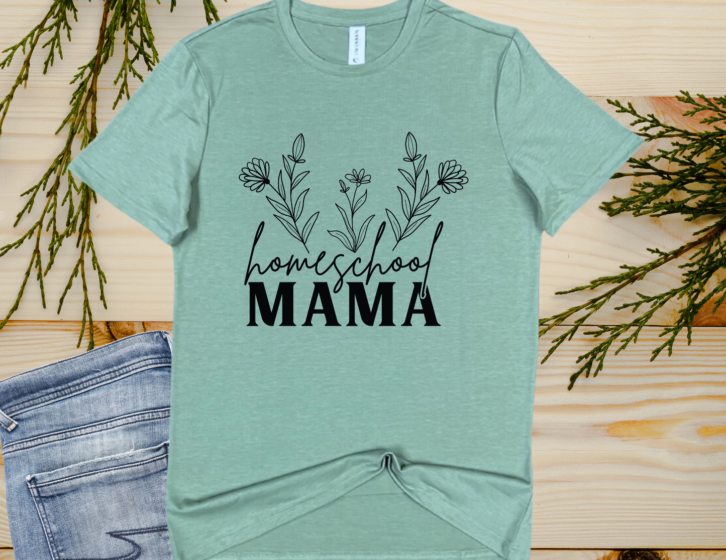 homeschool mama - flower t-shirt