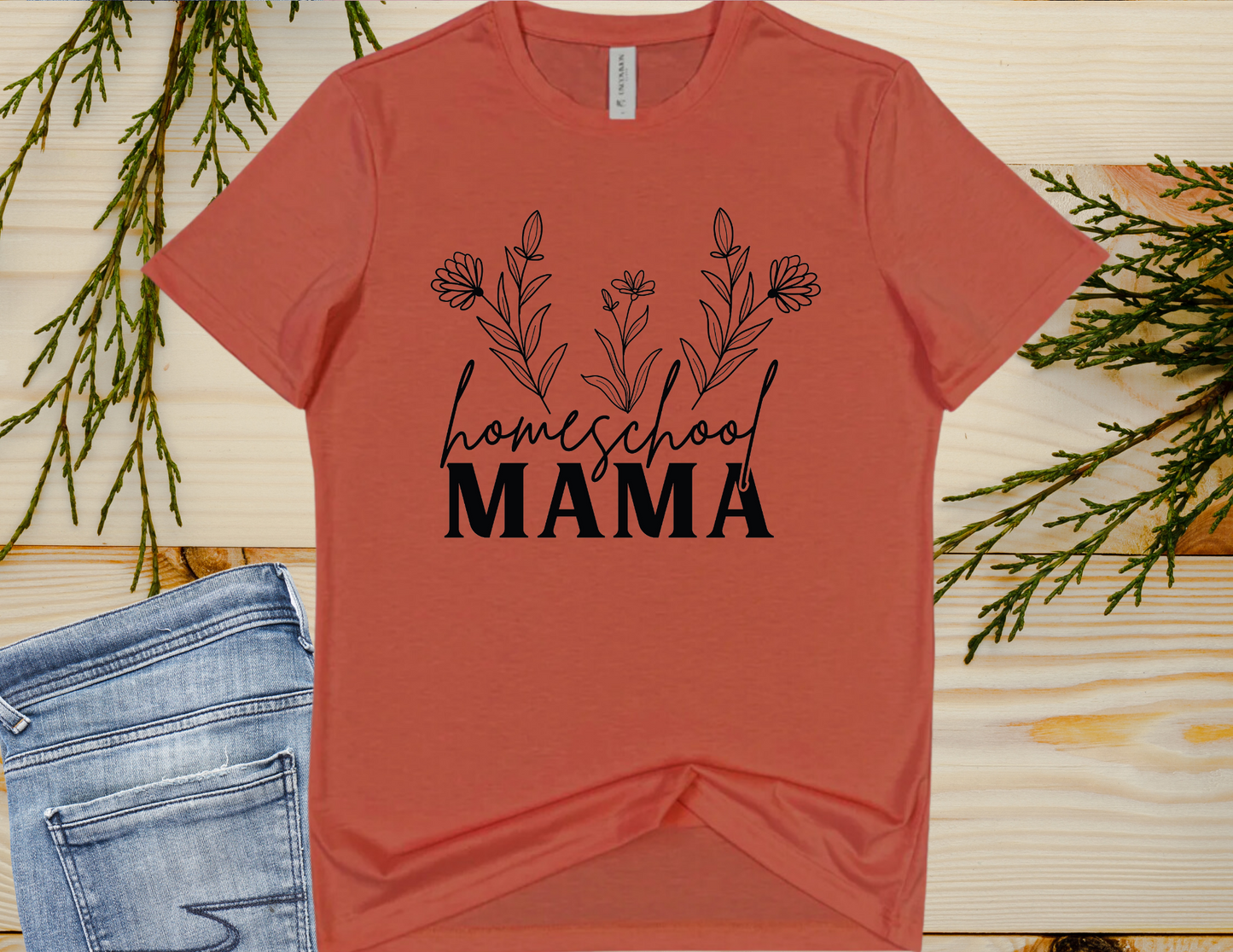 homeschool mama - flower t-shirt