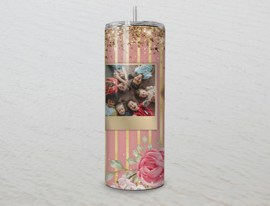 MAMA roses and gold custom picture tumbler.