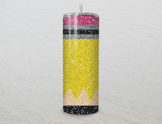 Glitter Pencil Custom 20 oz Tumbler